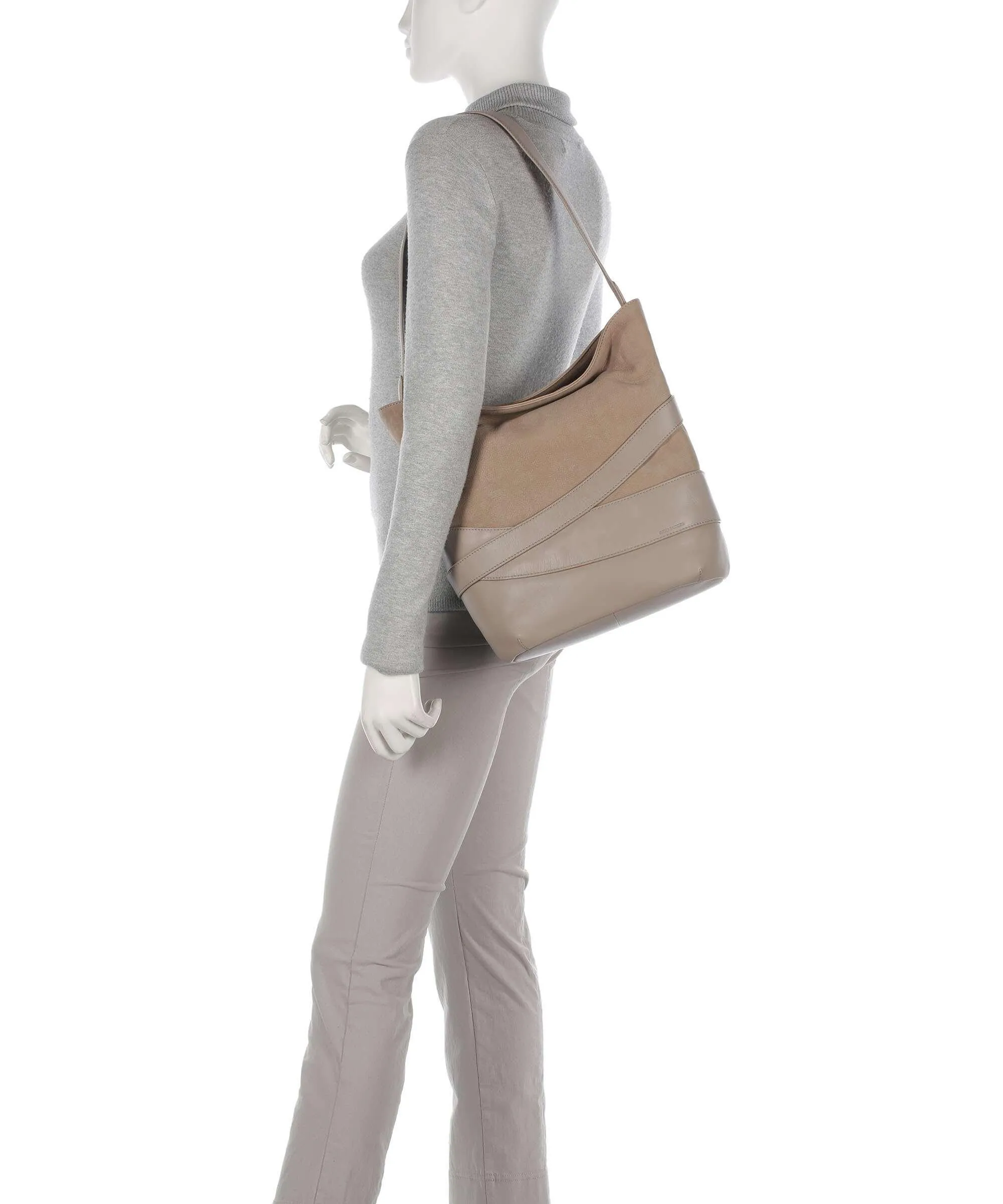  Aunts & Uncles Heavenly Meadow Daydream Borsa hobo pelle di vacchetta finemente grana, pelle bovina ruvida beige  
