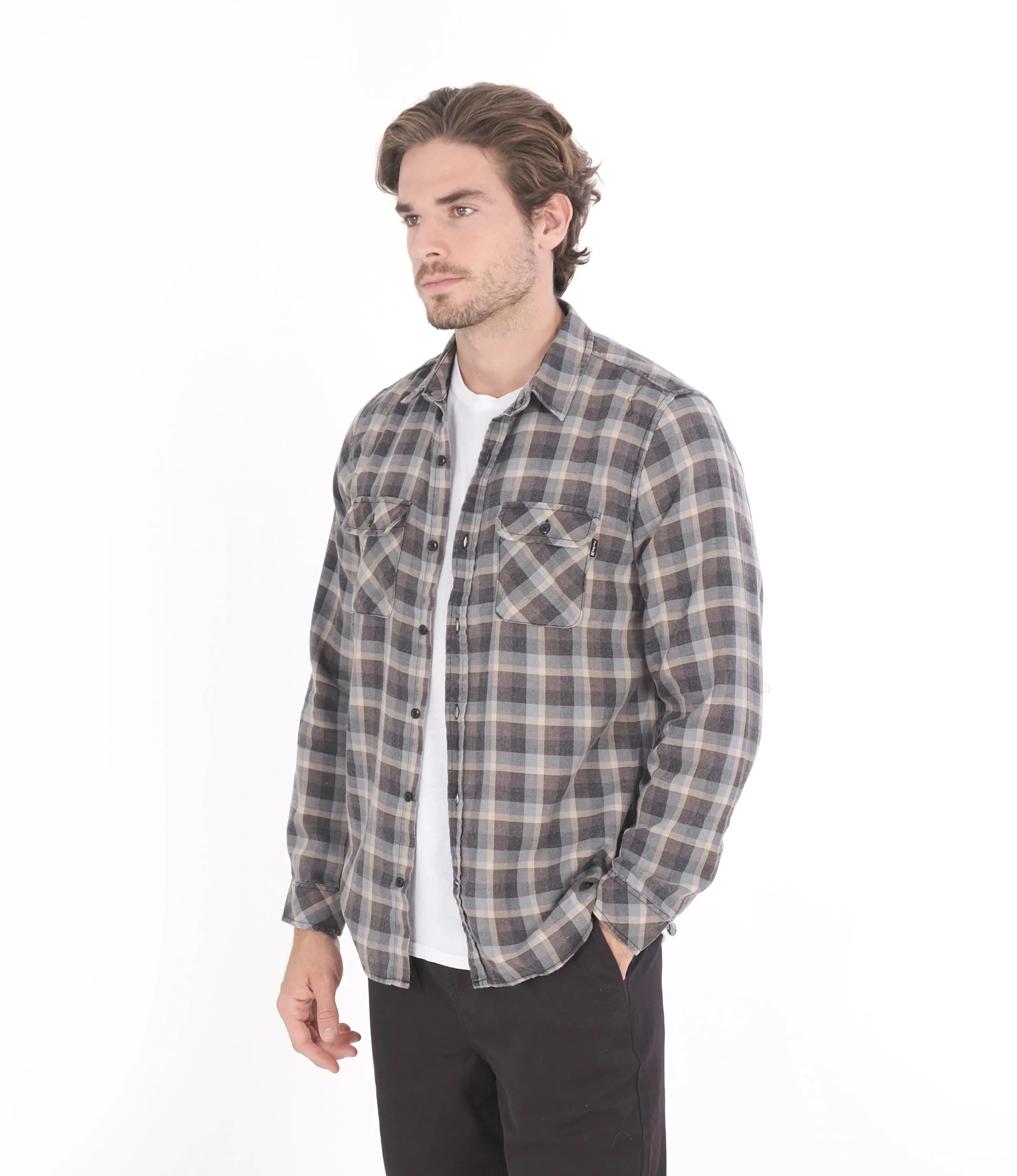 Bend Burnout Flannel Ls Black