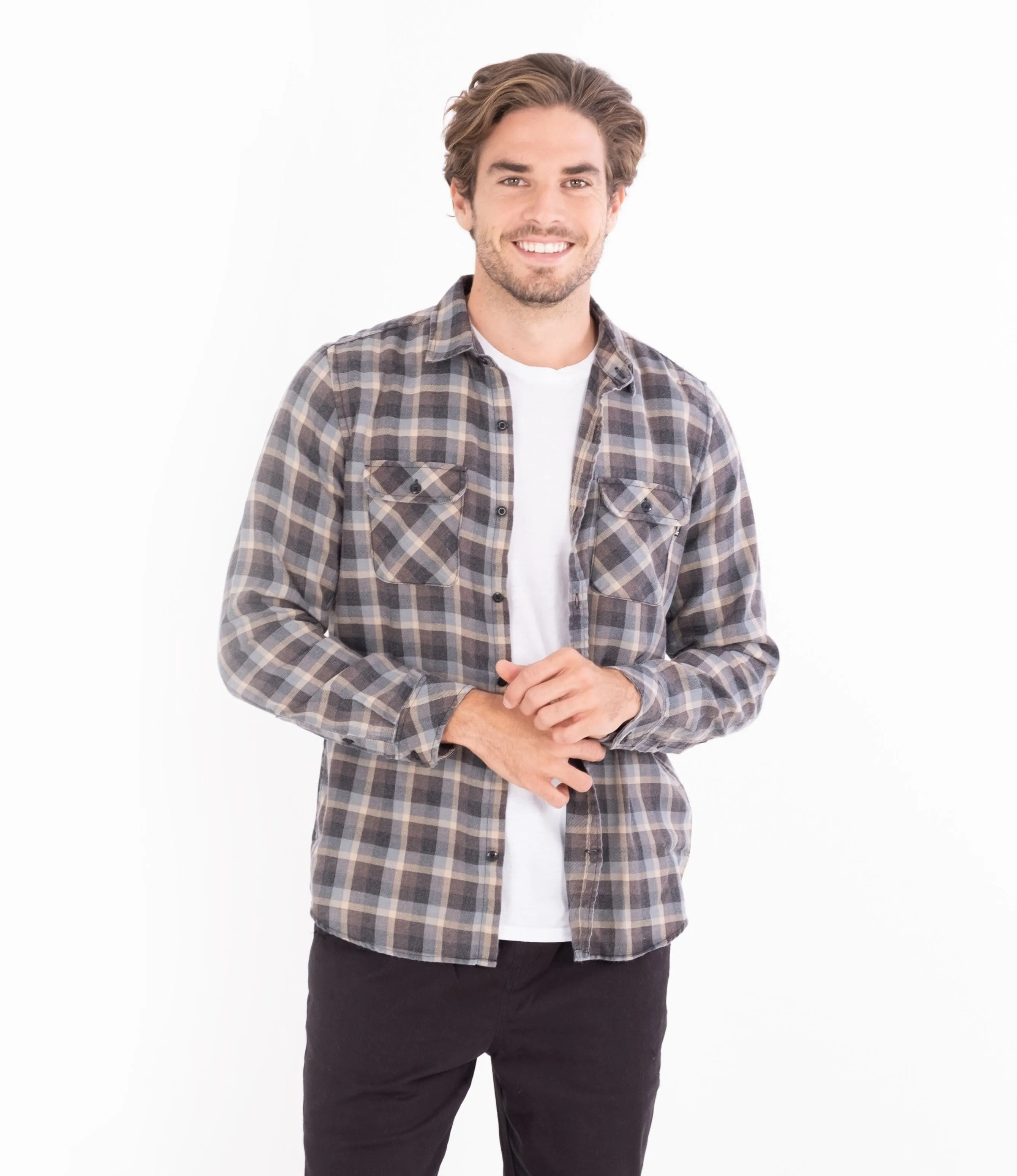 Bend Burnout Flannel Ls Black