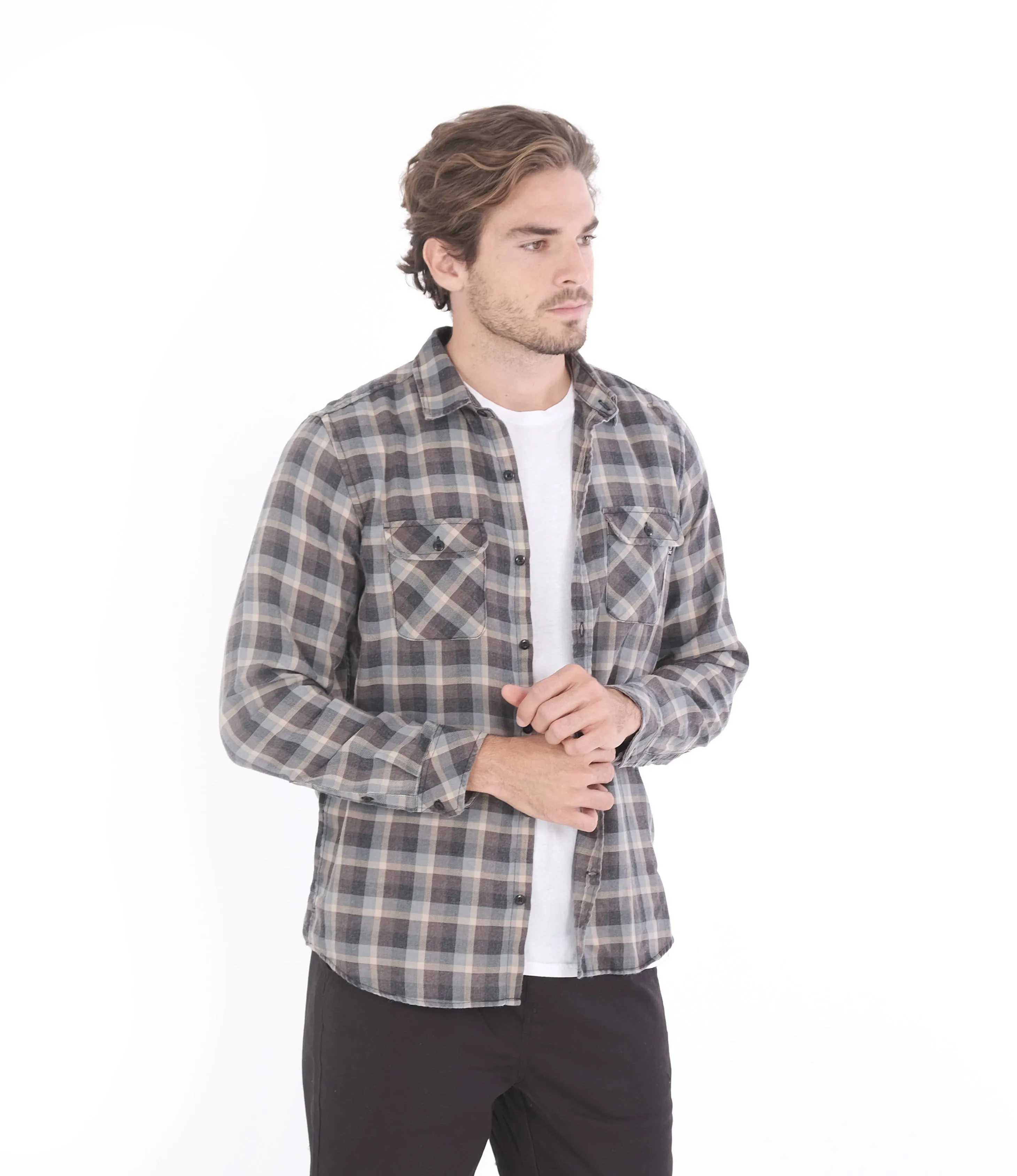 Bend Burnout Flannel Ls Black