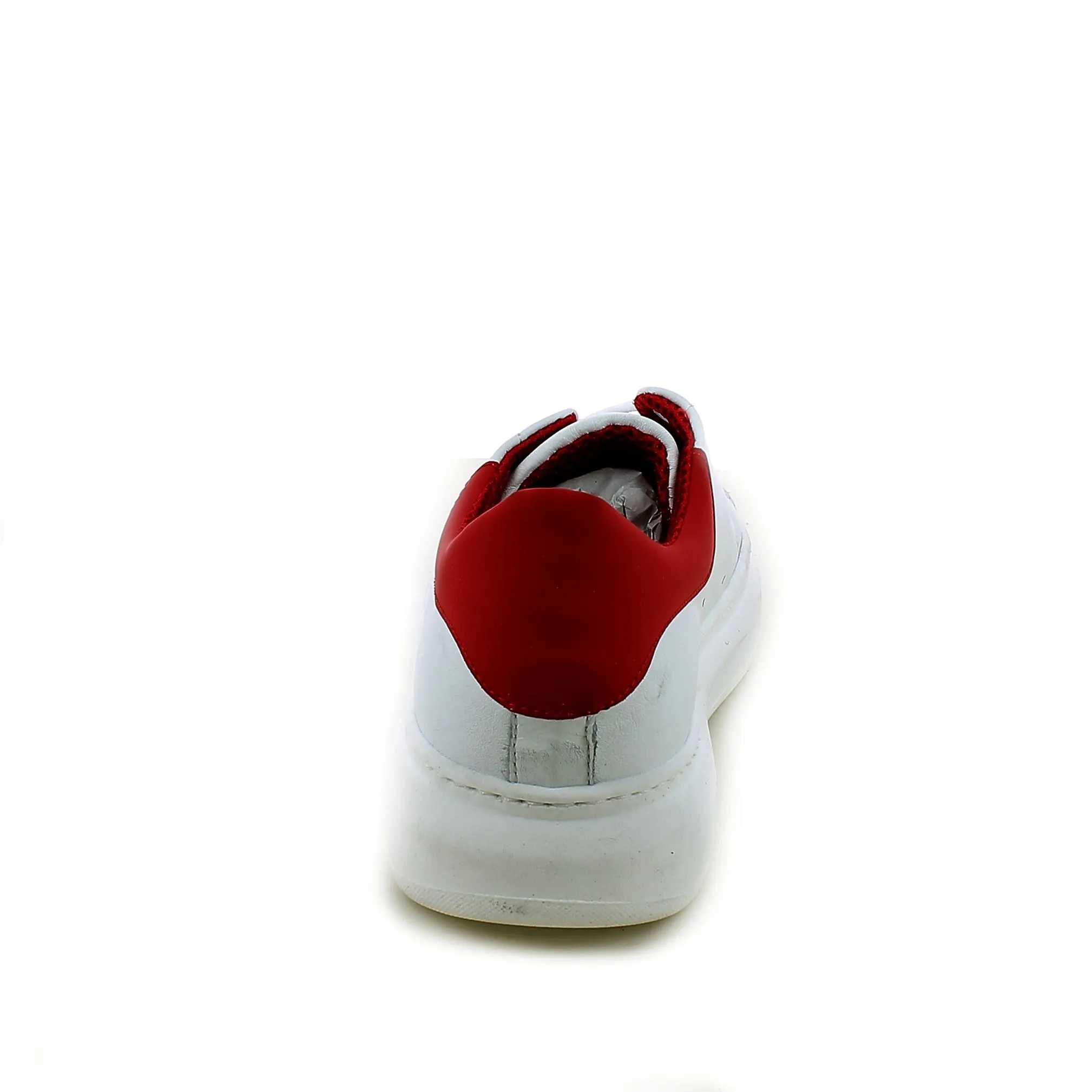 BRAND  Sneaker bianca con tallone rosso 