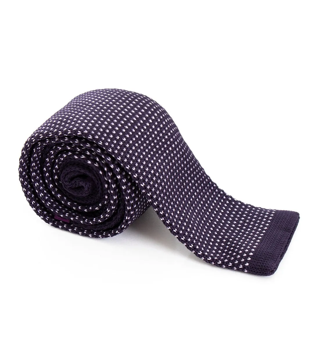 Cravatta Maglina Uomo Unisex Cravattino Maglia Tricot Micro Fantasia Ricamo Viola GIOSAL-CP1089A