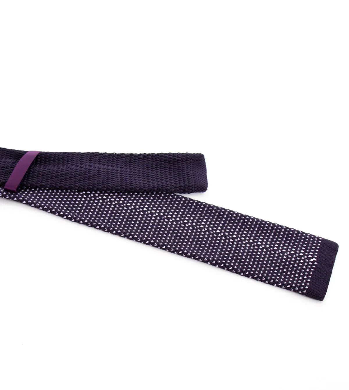 Cravatta Maglina Uomo Unisex Cravattino Maglia Tricot Micro Fantasia Ricamo Viola GIOSAL-CP1089A