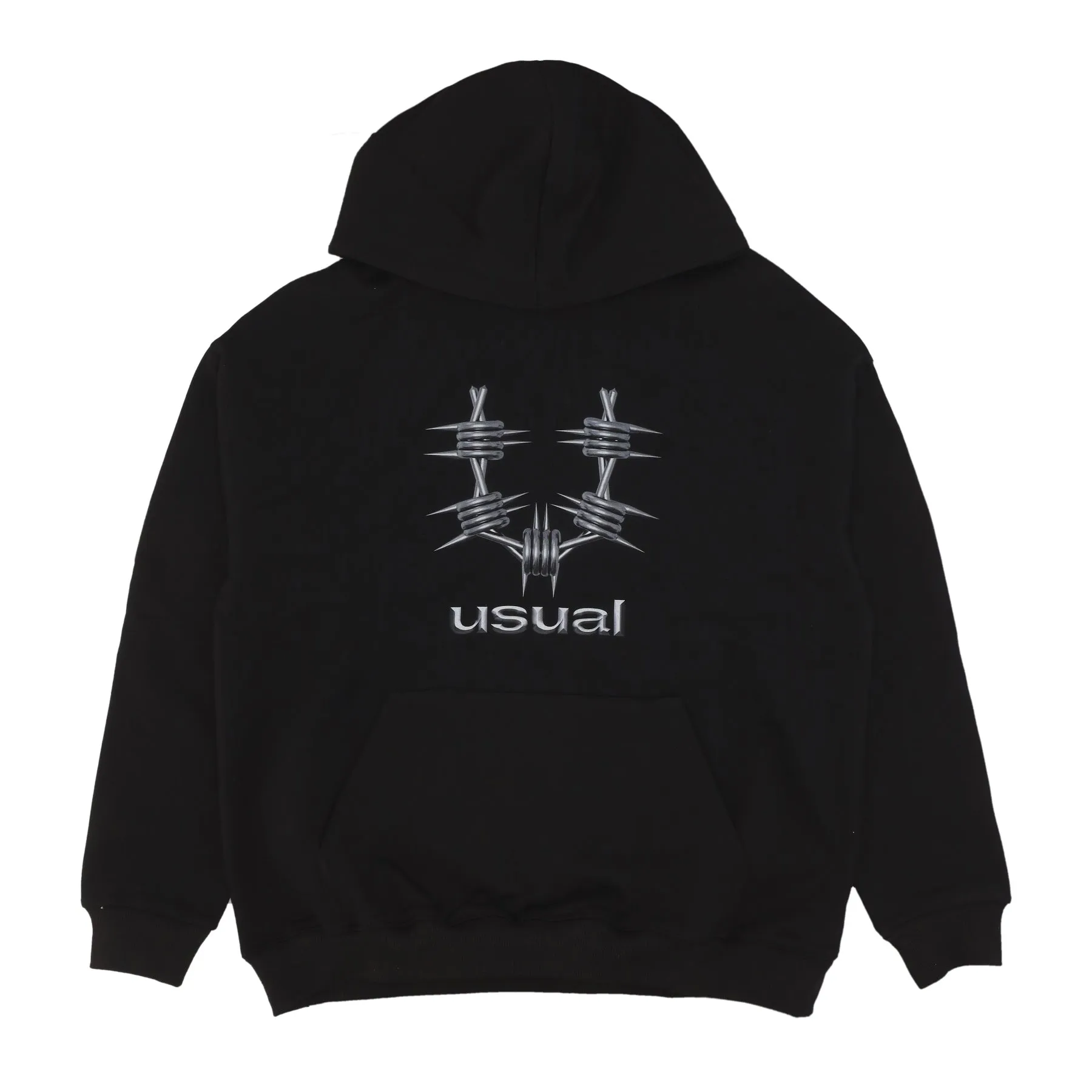 Felpa Leggera Cappuccio Uomo Metal Hoodie Black