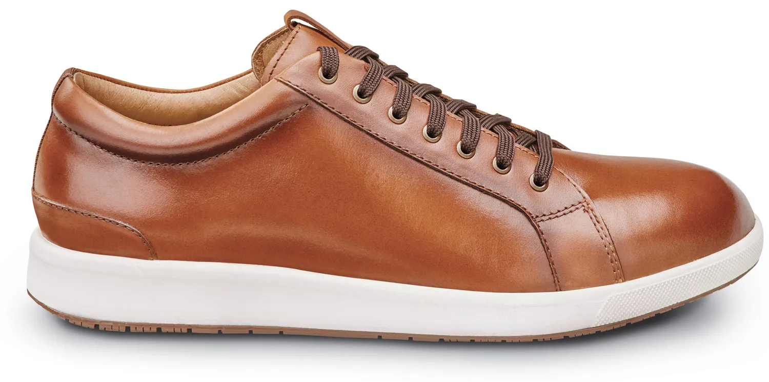 FLORSHEIM  Crossover Work, Men's, Cognac, Steel Toe, EH, MaxTRAX Slip Resistant, Lace To Toe Oxford Work Shoe