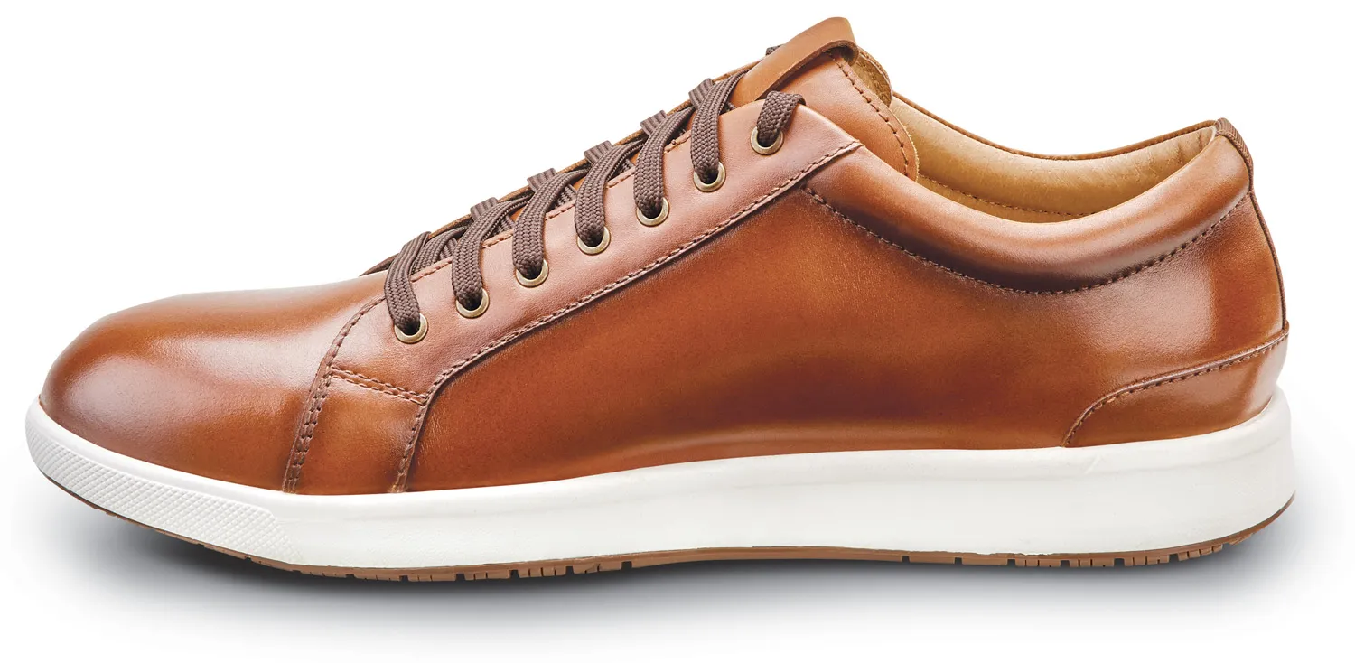 FLORSHEIM  Crossover Work, Men's, Cognac, Steel Toe, EH, MaxTRAX Slip Resistant, Lace To Toe Oxford Work Shoe