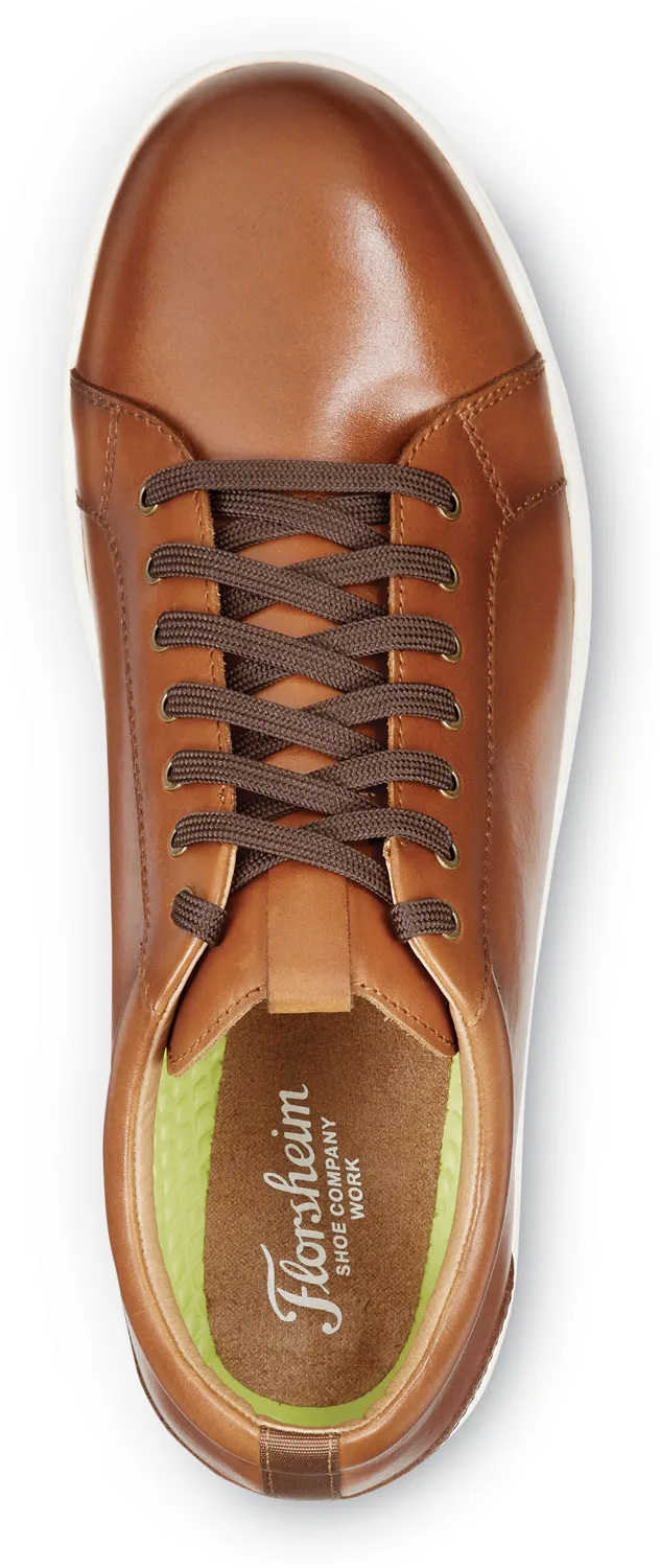 FLORSHEIM  Crossover Work, Men's, Cognac, Steel Toe, EH, MaxTRAX Slip Resistant, Lace To Toe Oxford Work Shoe