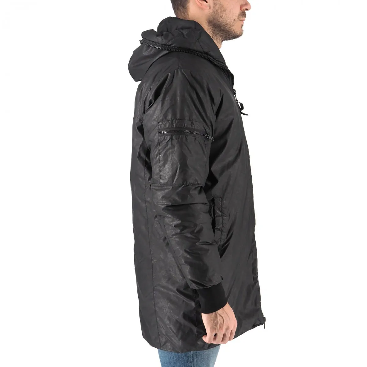 Giacca Con Cappucio Nero