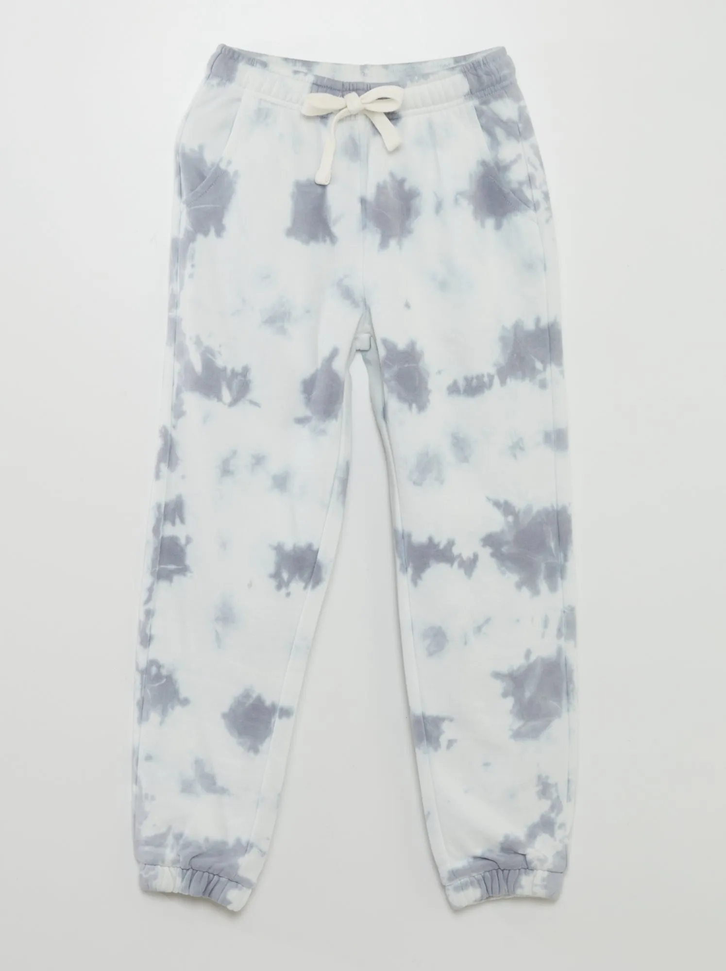 Joggers in tessuto felpato tie and dye - GRIGIO