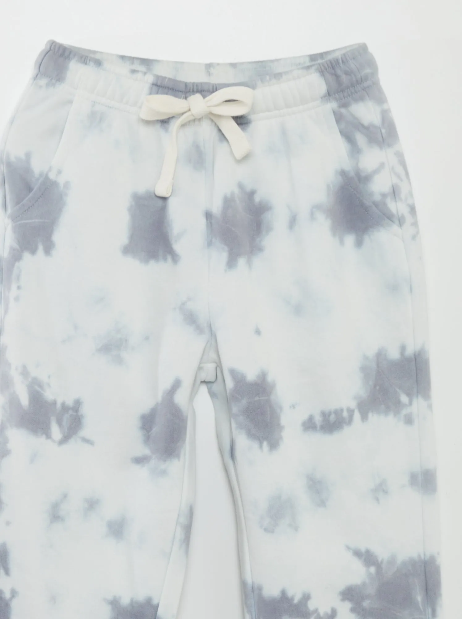 Joggers in tessuto felpato tie and dye - GRIGIO