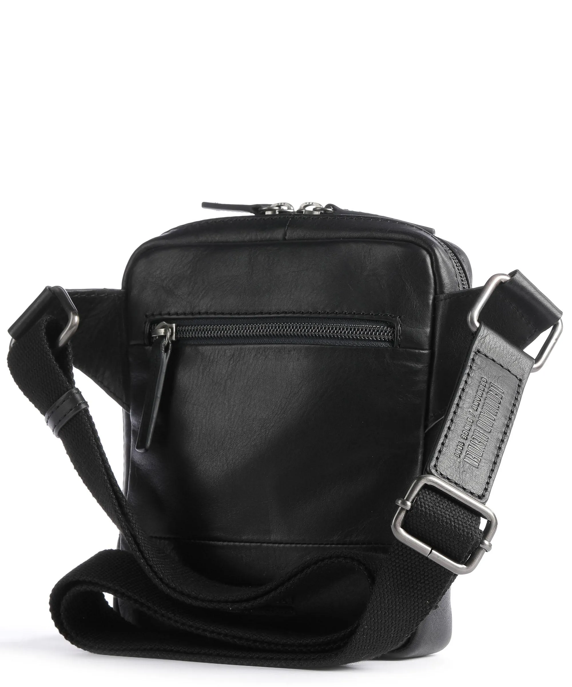  Leonhard Heyden Hamburg XS Borsa a tracolla pelle di vacchetta finemente grana nero  