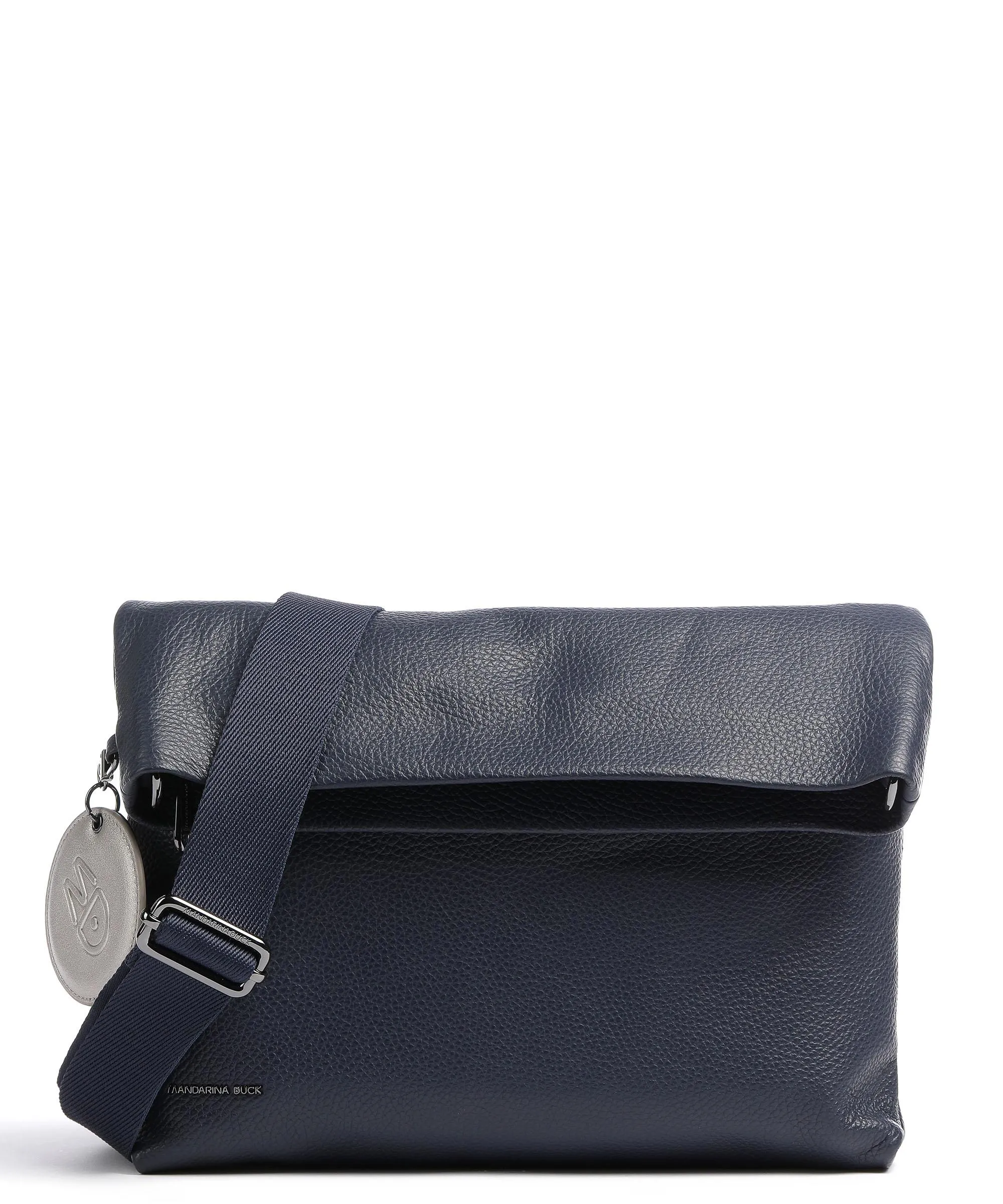  Mandarina Duck Mellow Leather Borsa a spalla pelle di vitello grana blu  