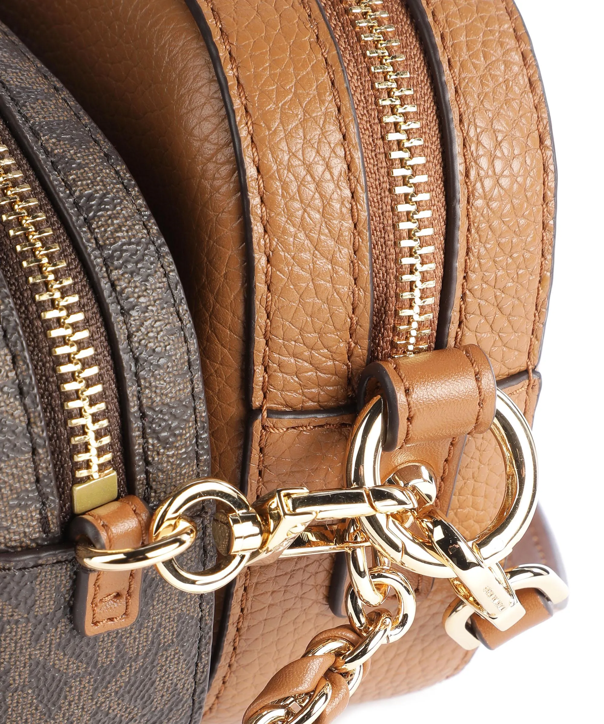  Michael Kors Jet Set Borsa a tracolla pelle di vacchetta grana, tela marrone  