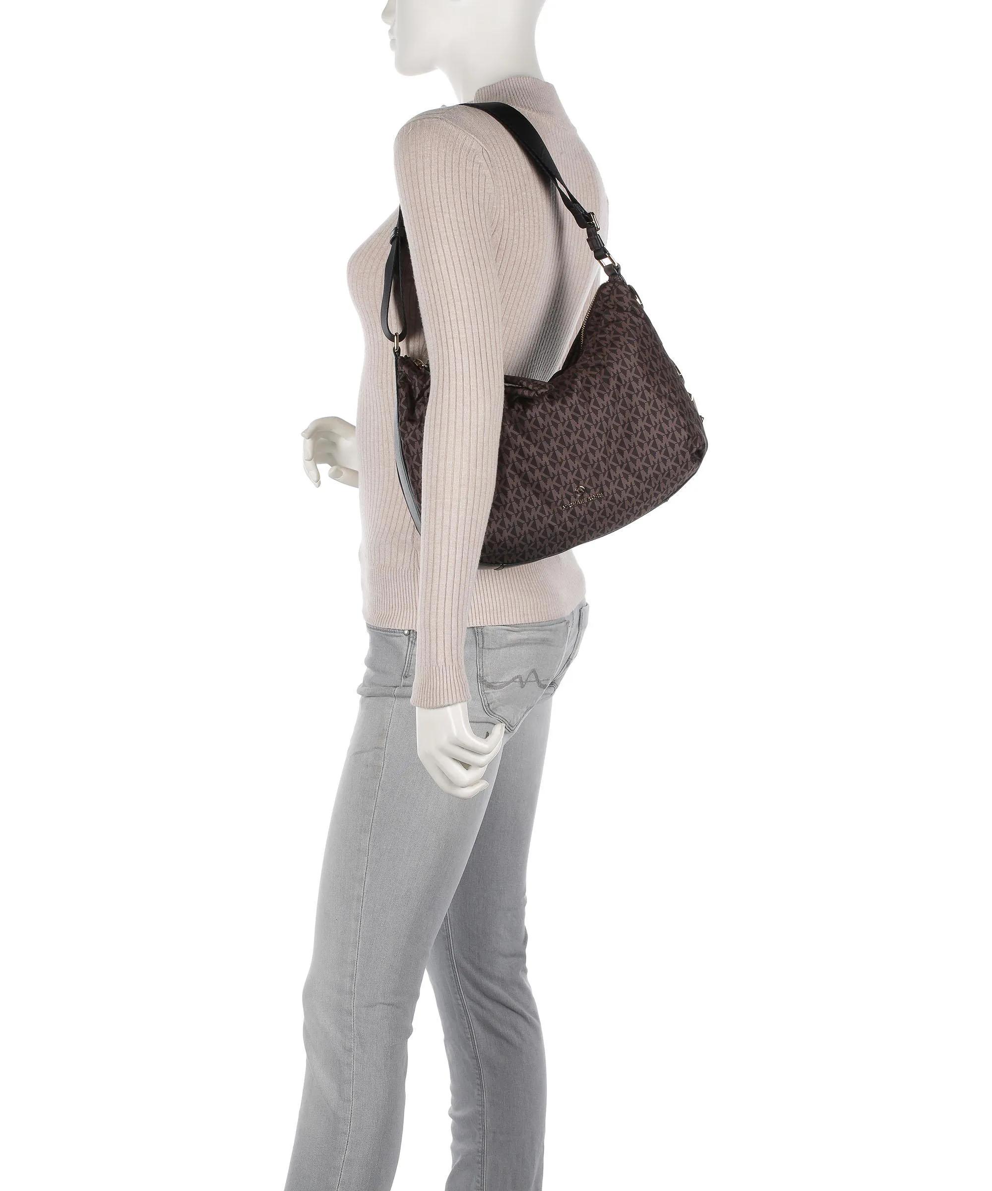  Michael Kors Leonie Borsa hobo poliestere riciclato marrone scuro  
