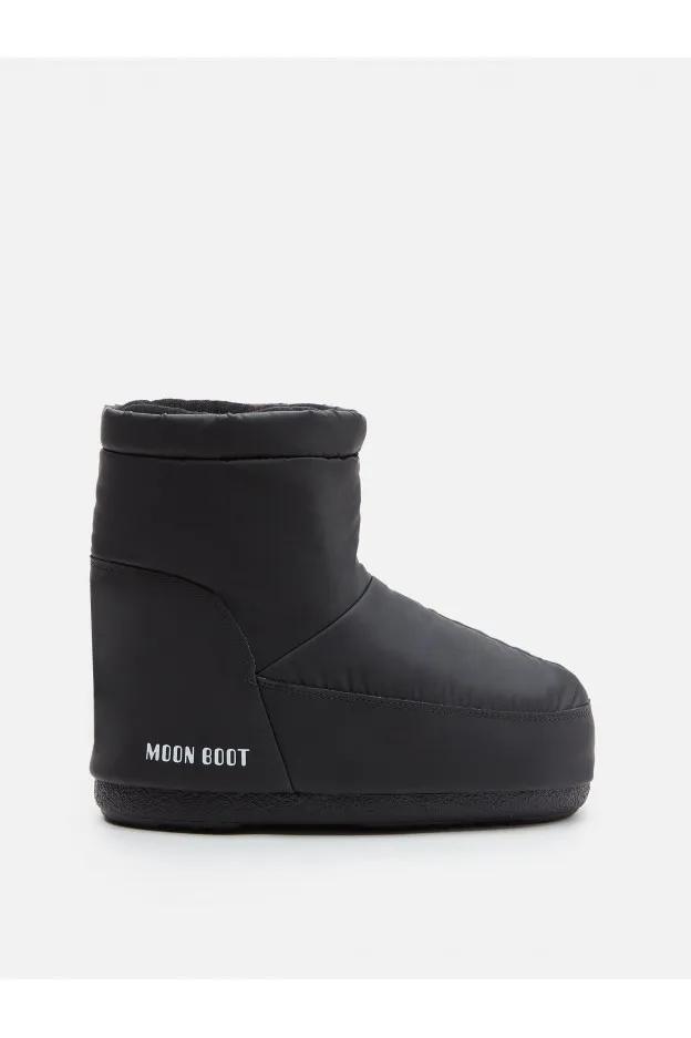 Moon Boot Icon Low Nolace Rubber Nero In Gomma Senza Lacci