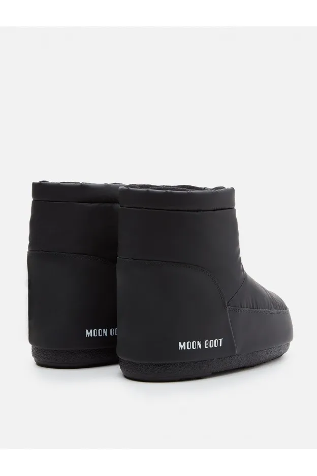 Moon Boot Icon Low Nolace Rubber Nero In Gomma Senza Lacci
