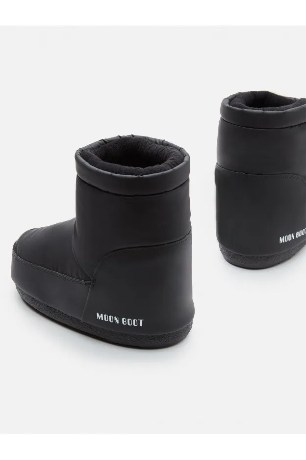 Moon Boot Icon Low Nolace Rubber Nero In Gomma Senza Lacci