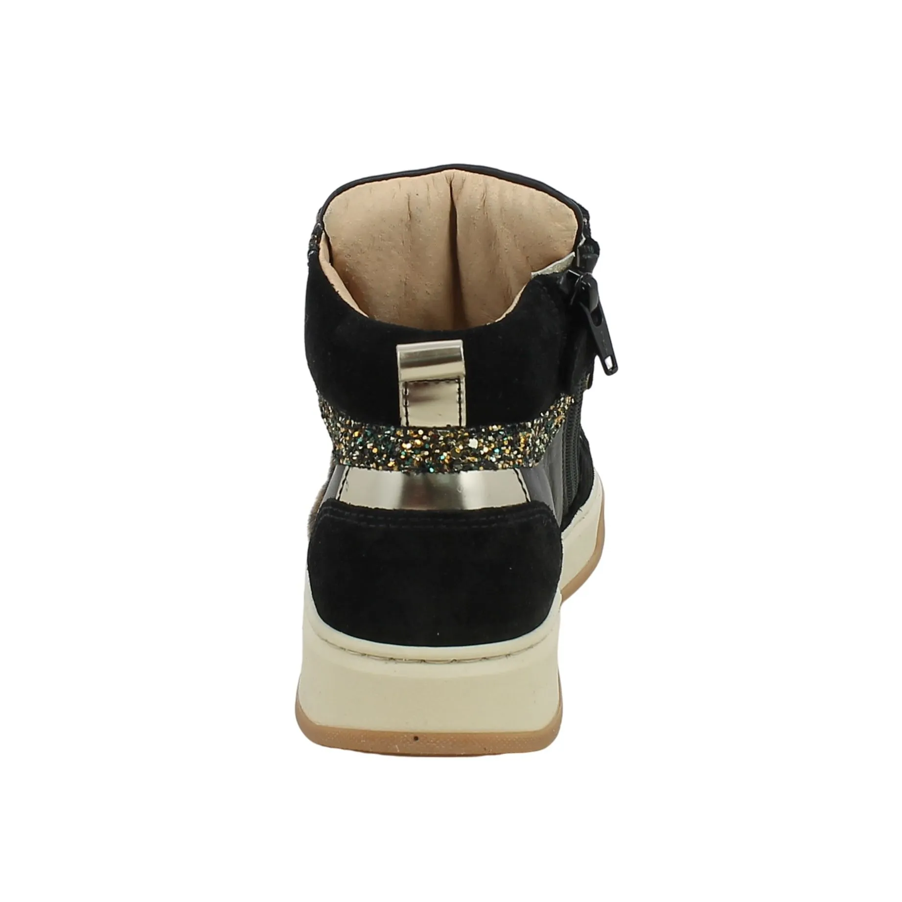 NeroGiardini  Sneaker alta con fascia animalier e glitter 