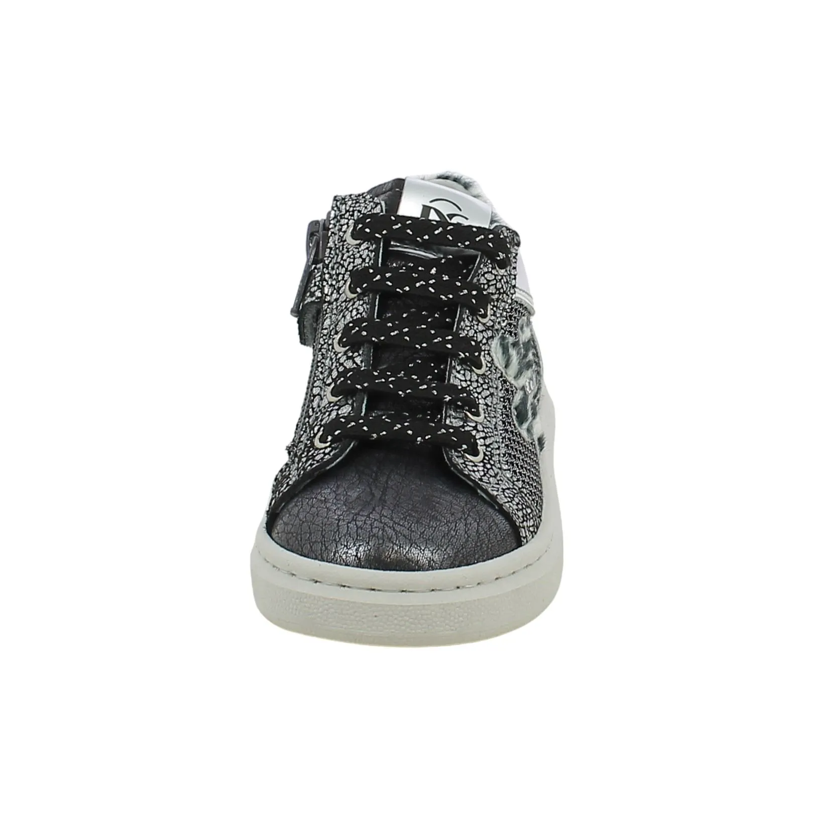 NeroGiardini  Sneaker mid con fiore e tallone animalier 