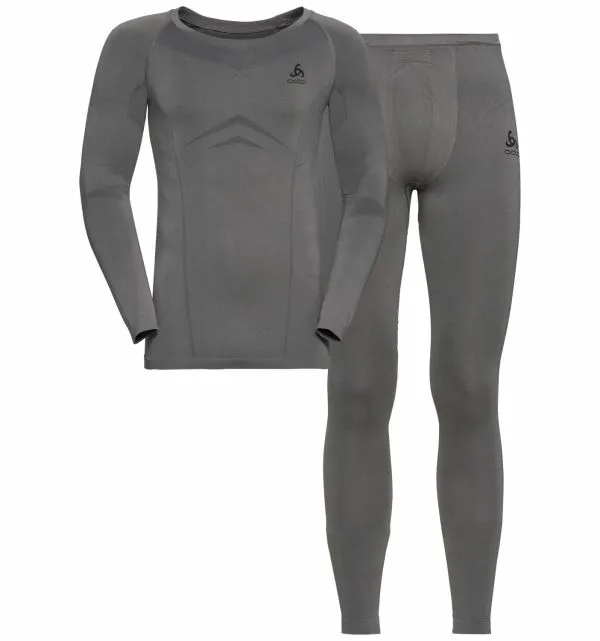 ODLO FUNDAMENTALS PERFORMANCE WARM MEN SET LONG Graphite Grey completo termico