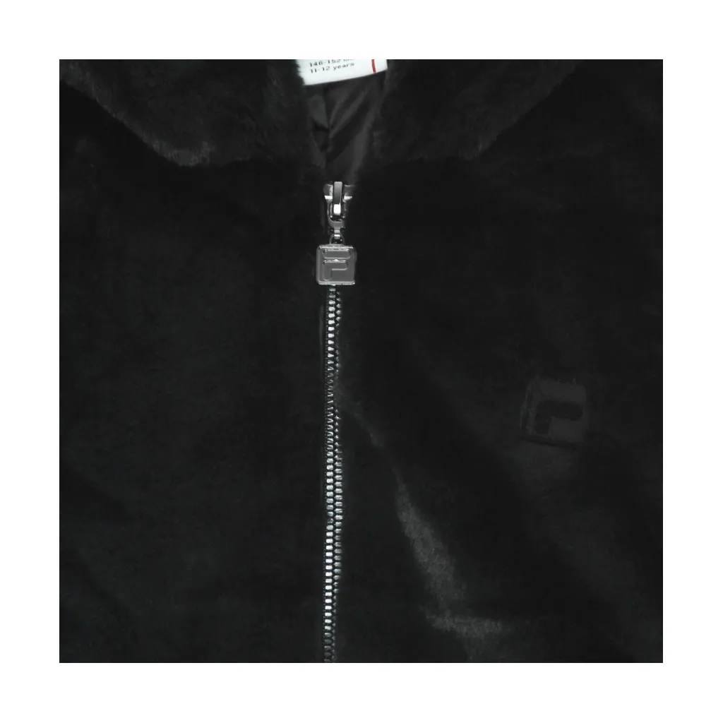 pelliccia ragazza samantha fake fur hooded jacket BLACK