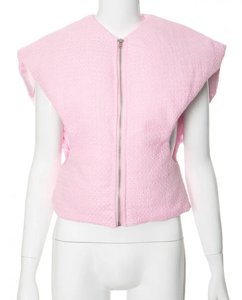 Q23tp522 Nuovo gilet stile casual autunno e inverno, gilet in cotone da donna con top senza maniche caldo e soffice dimagrante s