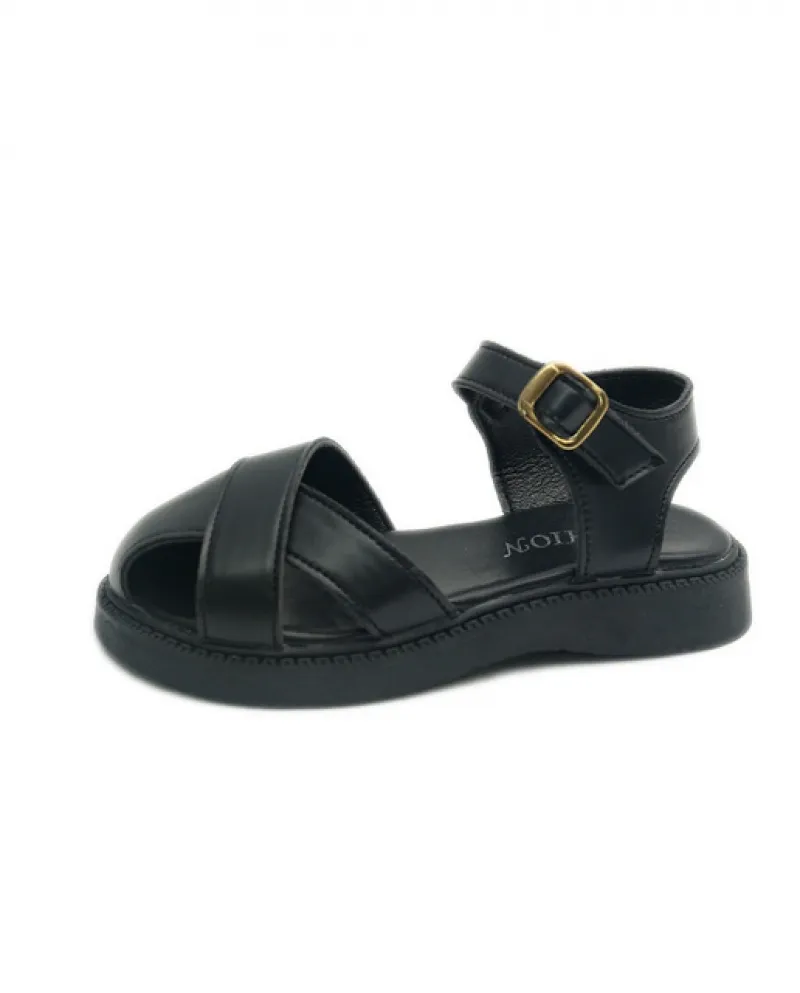 Ragazzi Semplici Bambini Nero Scarpe da scuola 2022 Nuove dita coperte classiche
