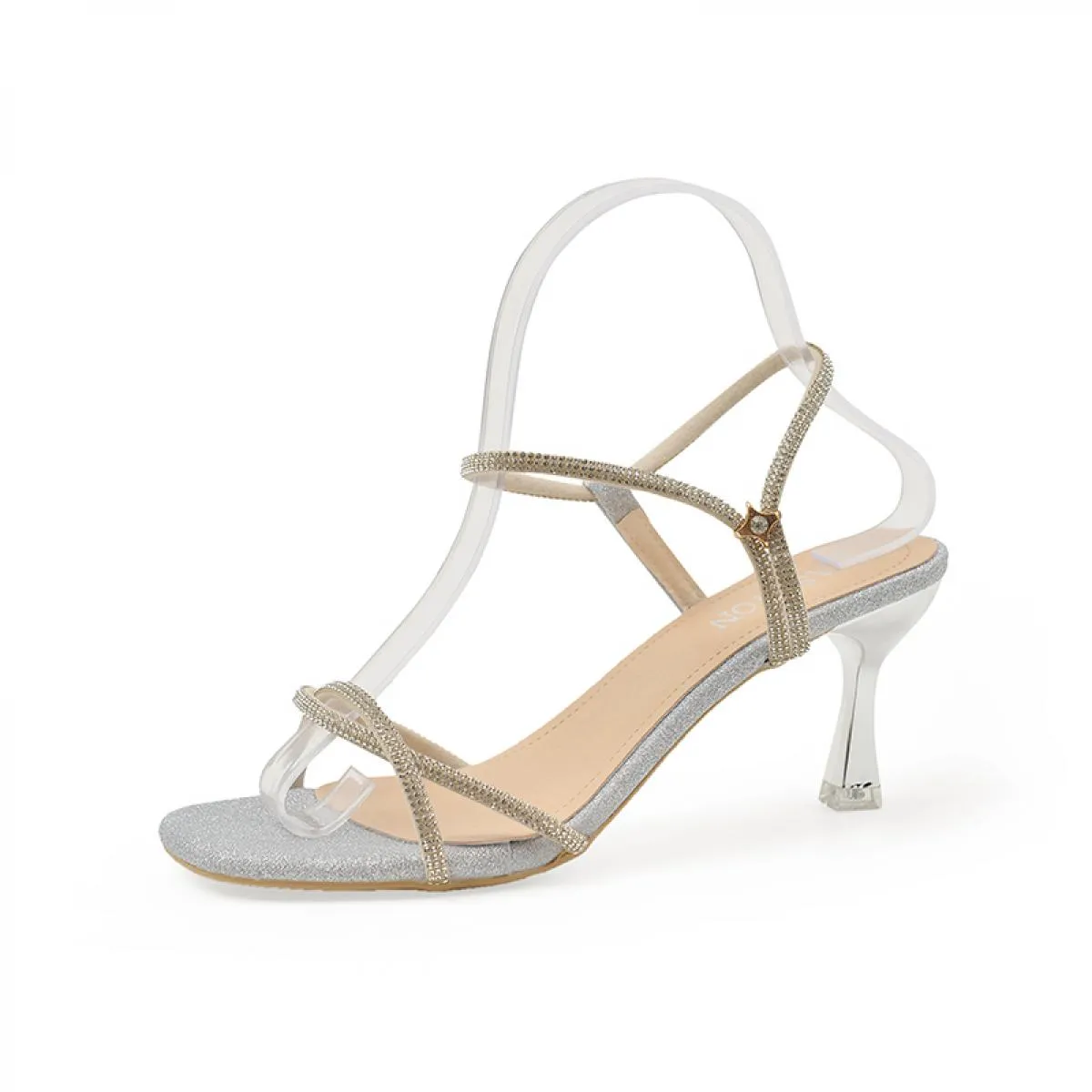Sandali da donna scarpe eleganti in cristallo da sposa 2024 nuove scarpe da donna estive con punta aperta scarpe da donna per fe