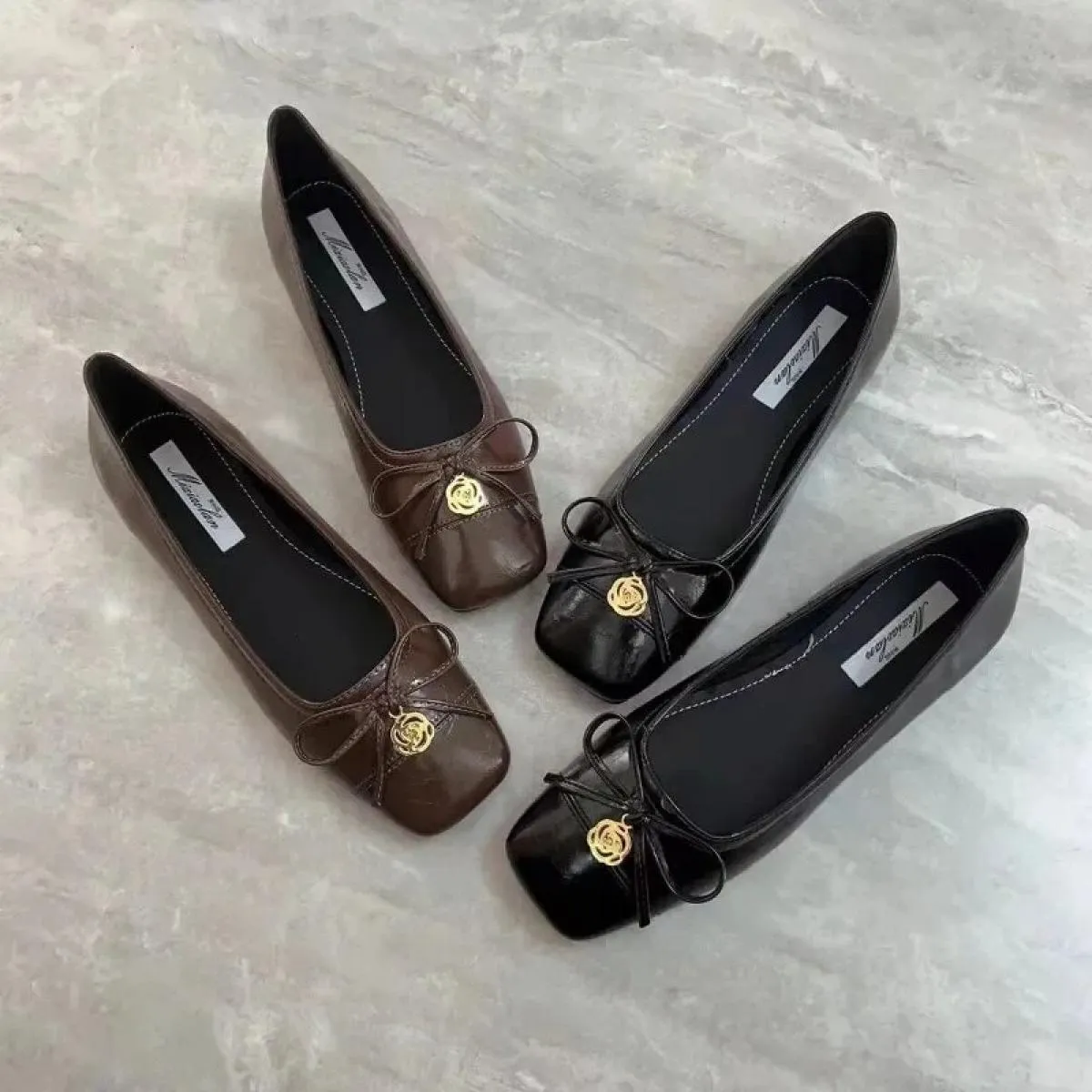 Scarpe basse da donna scarpe eleganti con fiocco primaverile 2024 nuovi sandali da passeggio per feste da donna firmati scarpe d