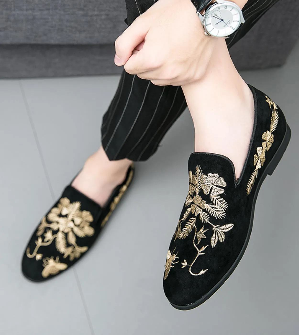 Scarpe da uomo Moda Scarpe casual ricamate Scarpe eleganti Uomo Primavera Autunno Marchio Business Office Calzature da sposa Uom