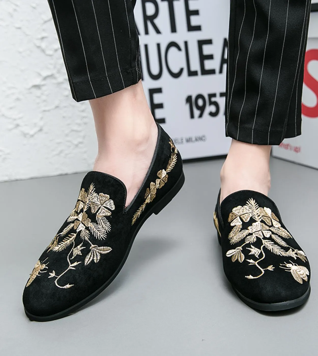 Scarpe da uomo Moda Scarpe casual ricamate Scarpe eleganti Uomo Primavera Autunno Marchio Business Office Calzature da sposa Uom