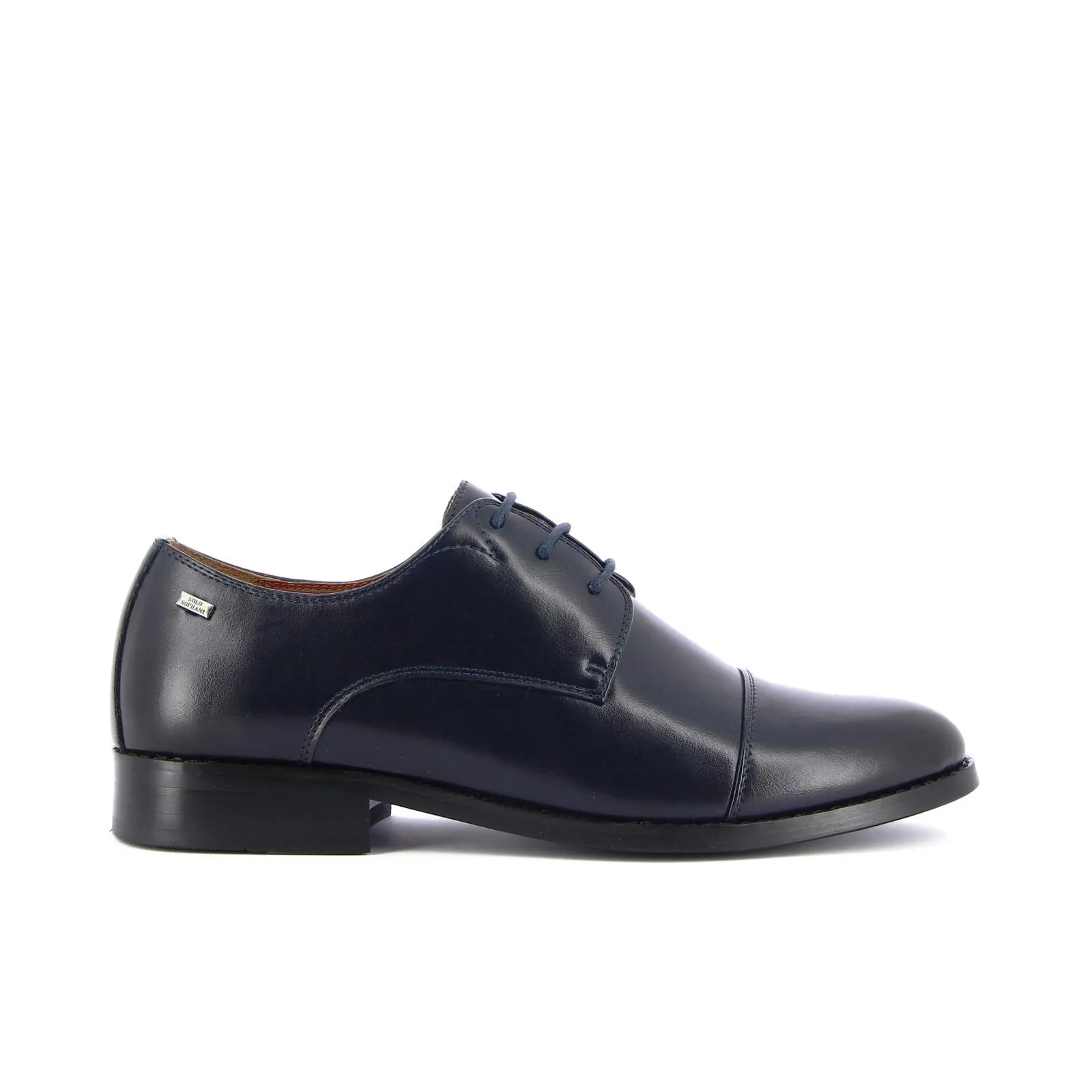 Scarpe eleganti blu con lacci e puntina segnata