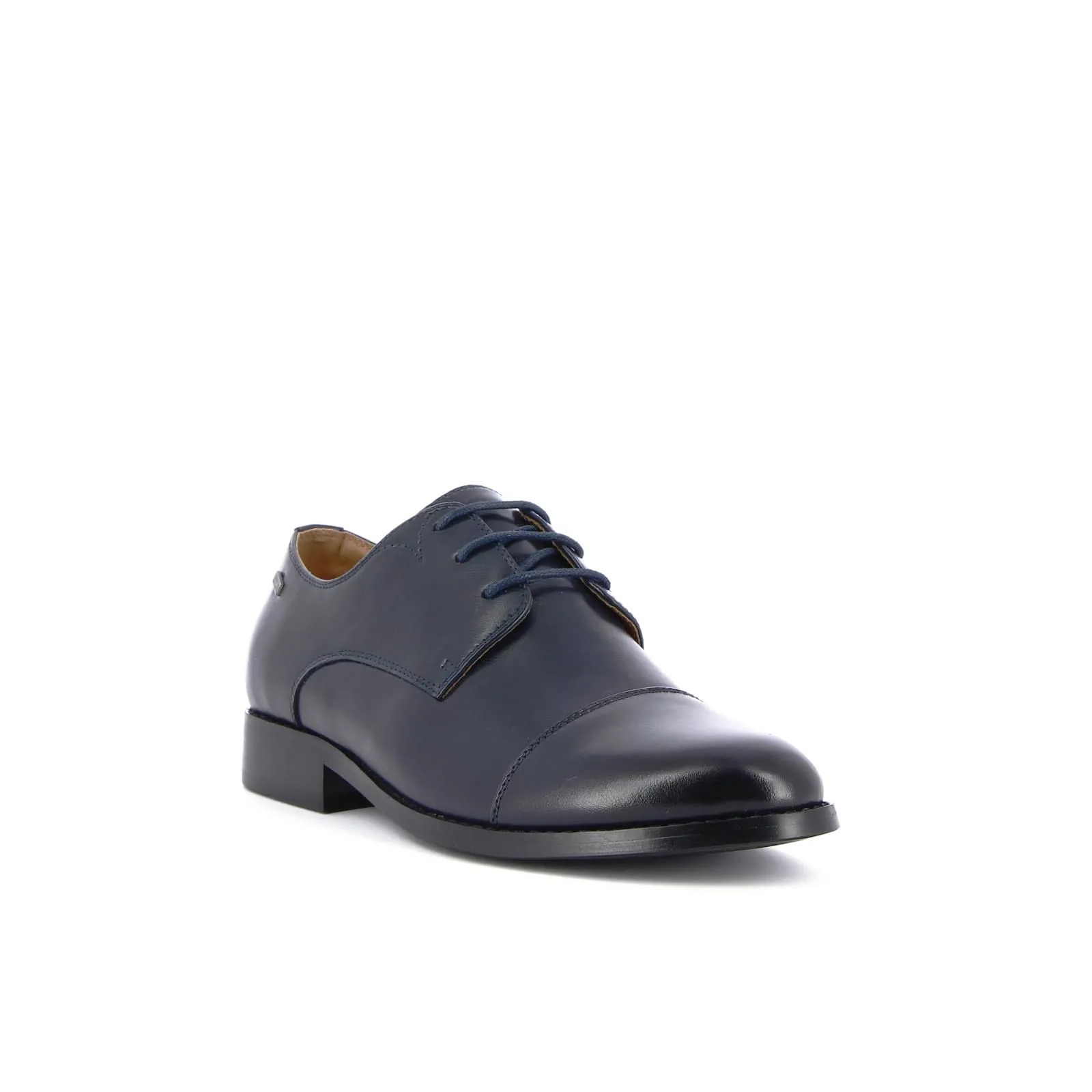 Scarpe eleganti blu con lacci e puntina segnata