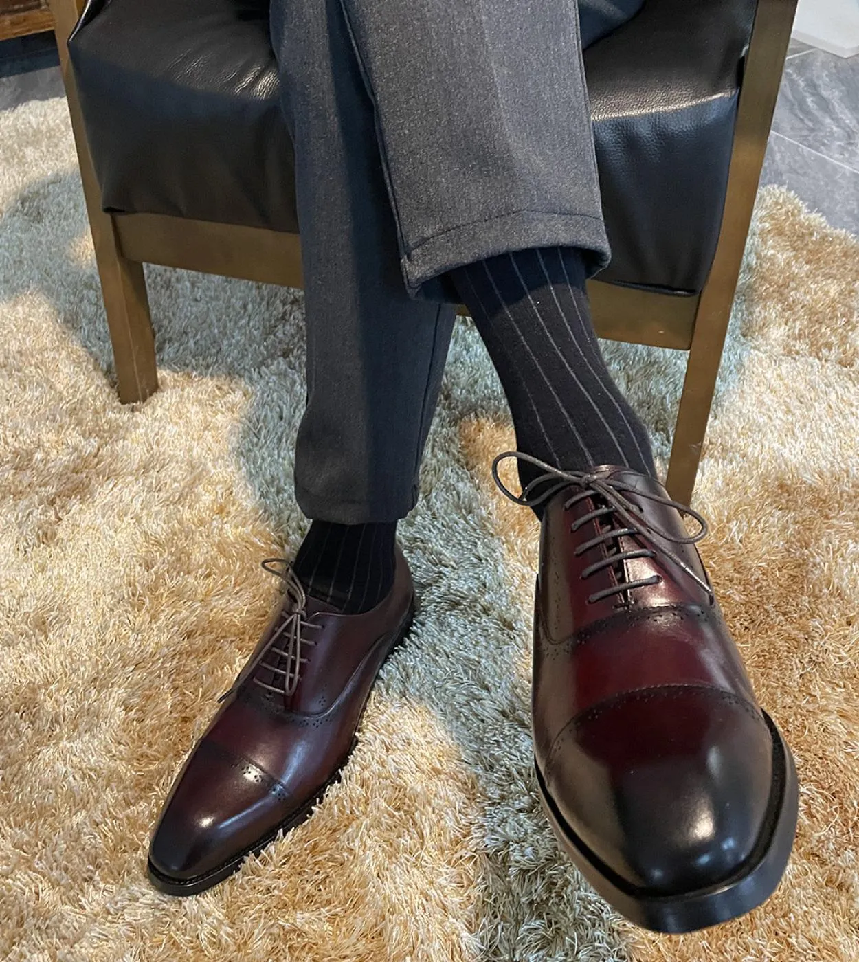Scarpe eleganti da uomo in stile autunno nuovo Scarpe eleganti da uomo in vera pelle di lusso bordeaux nero con lacci scarpe da