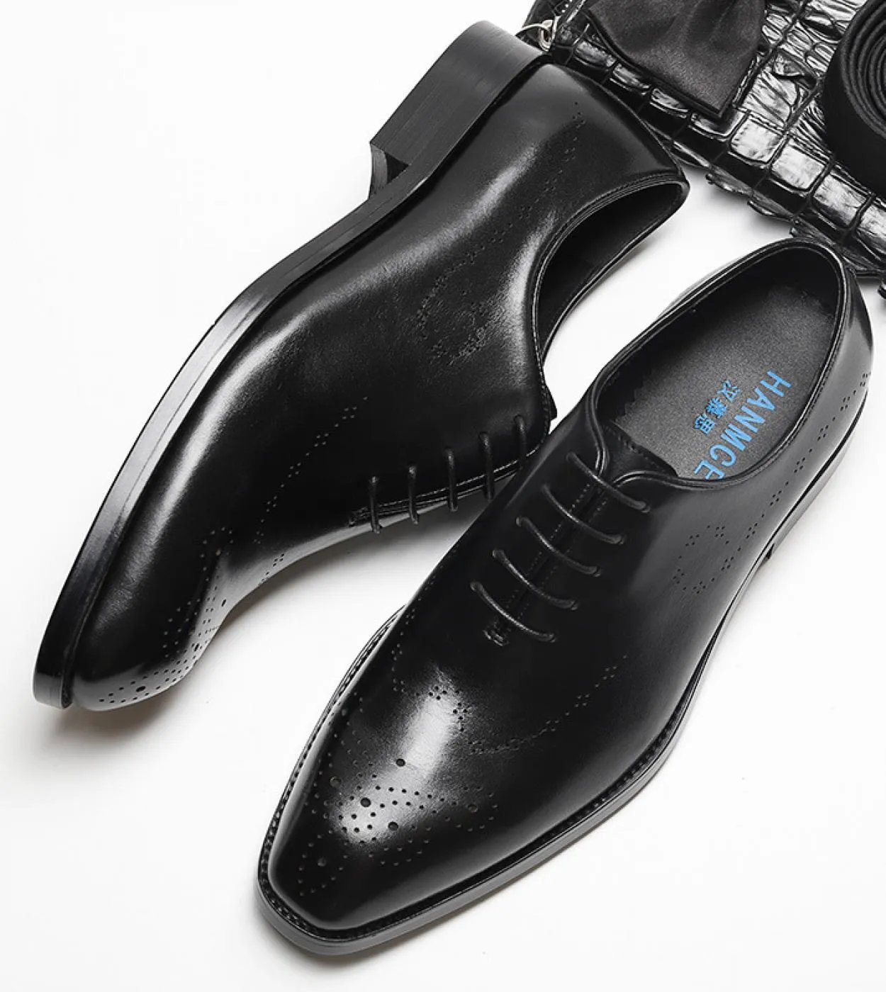 Scarpe eleganti nere da uomo Suole in pelle Scarpe eleganti nere da uomo Abito da sposa di lusso
