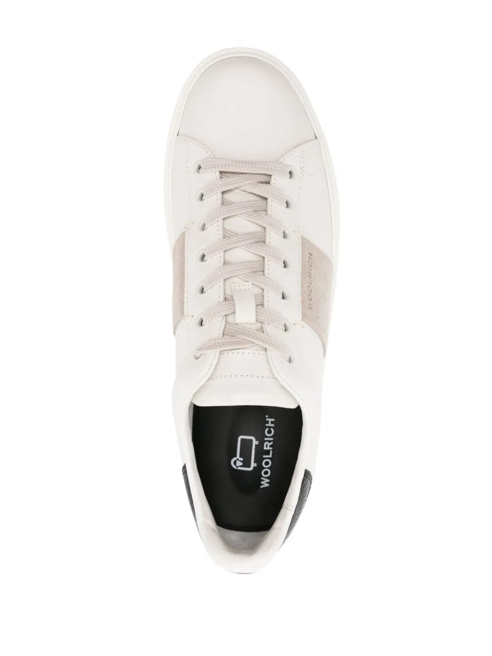 sneaker bianca con fascia sabbia