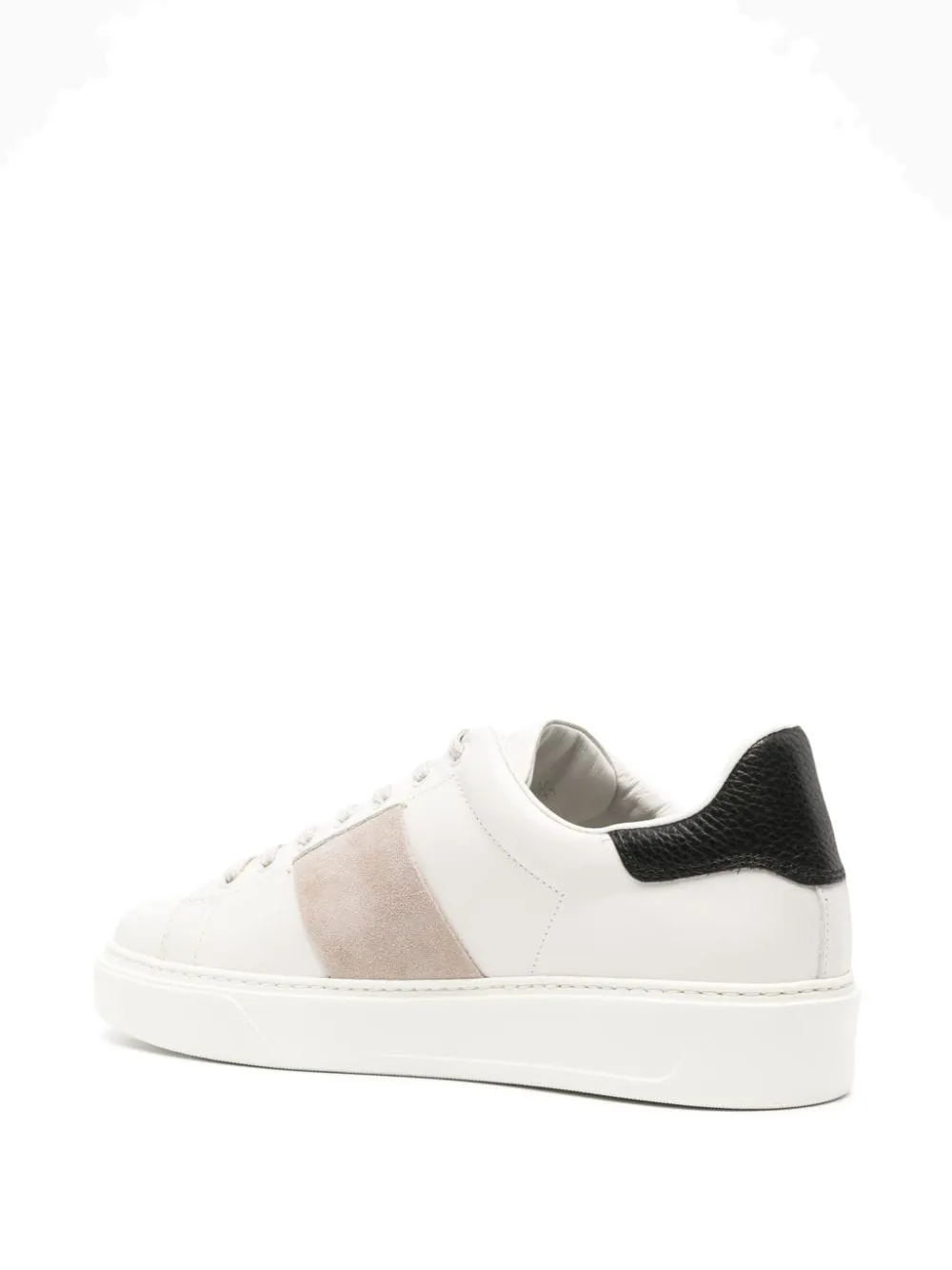 sneaker bianca con fascia sabbia