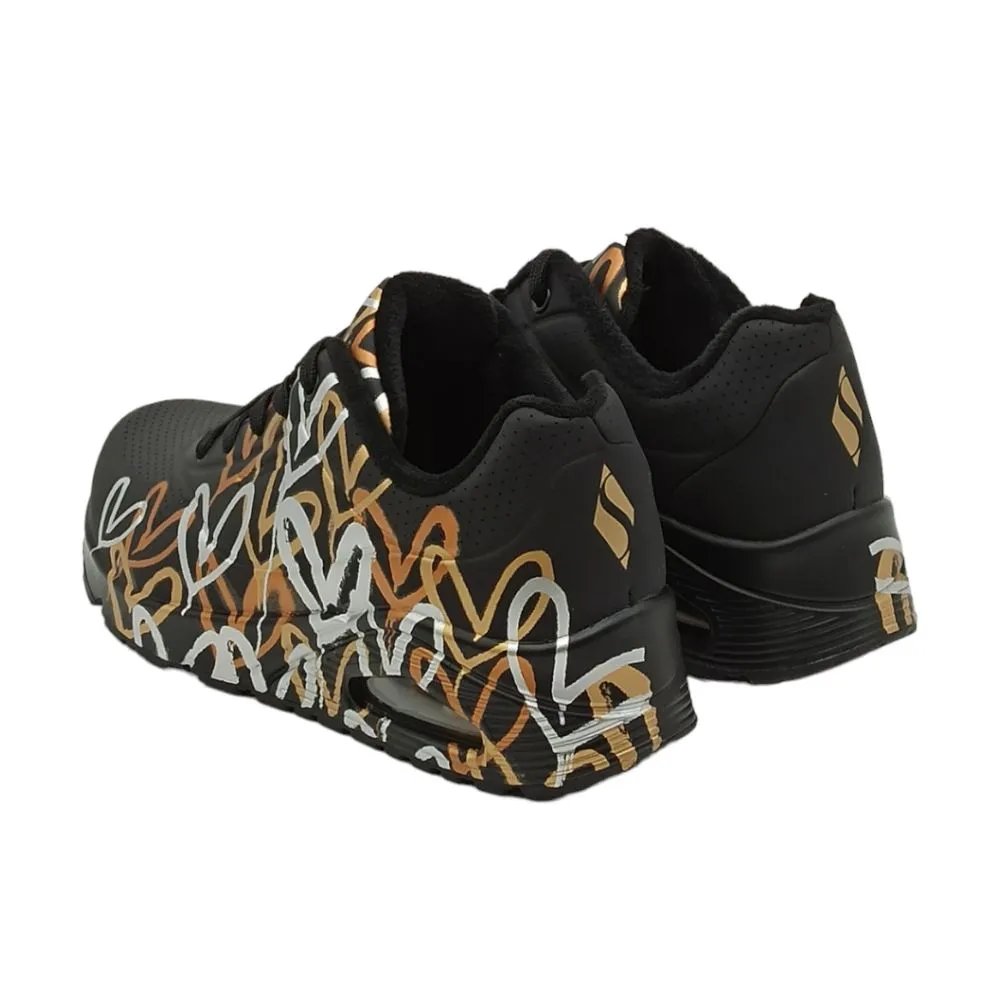 Sneaker donna ecopelle Skechers 155523 BKGD