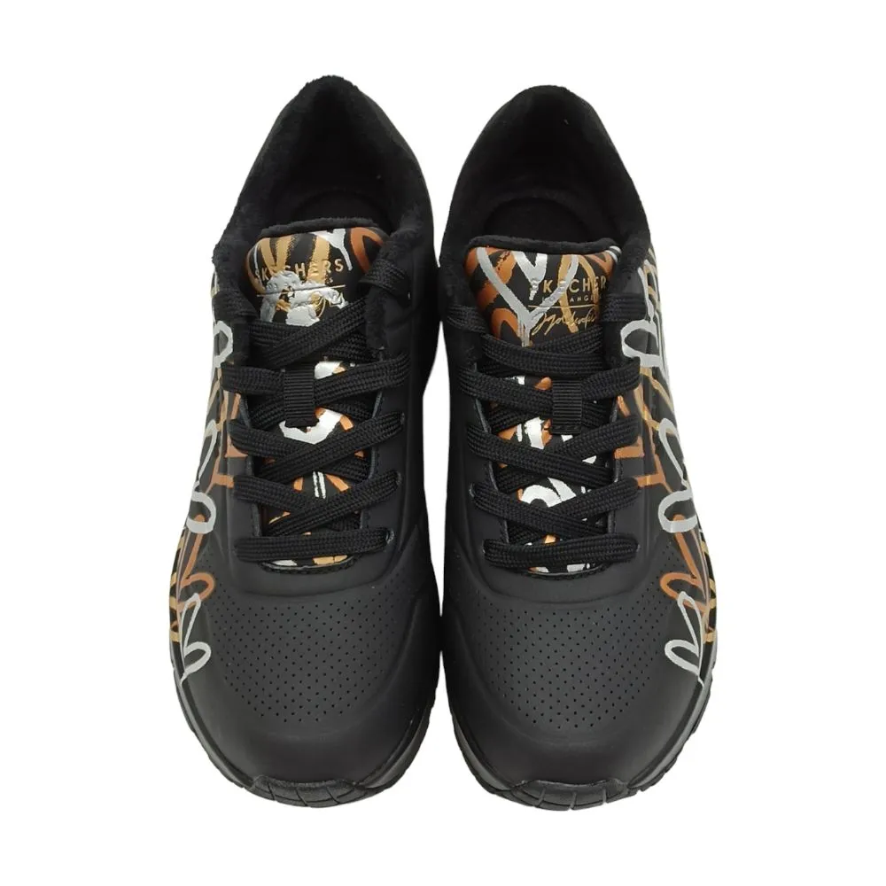 Sneaker donna ecopelle Skechers 155523 BKGD