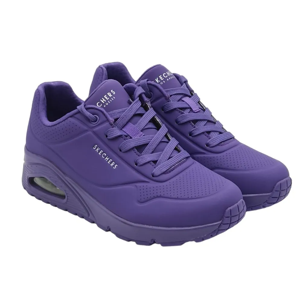 Sneaker donna ecopelle SKECHERS 73667 UNO GOLDEN AIR PUR