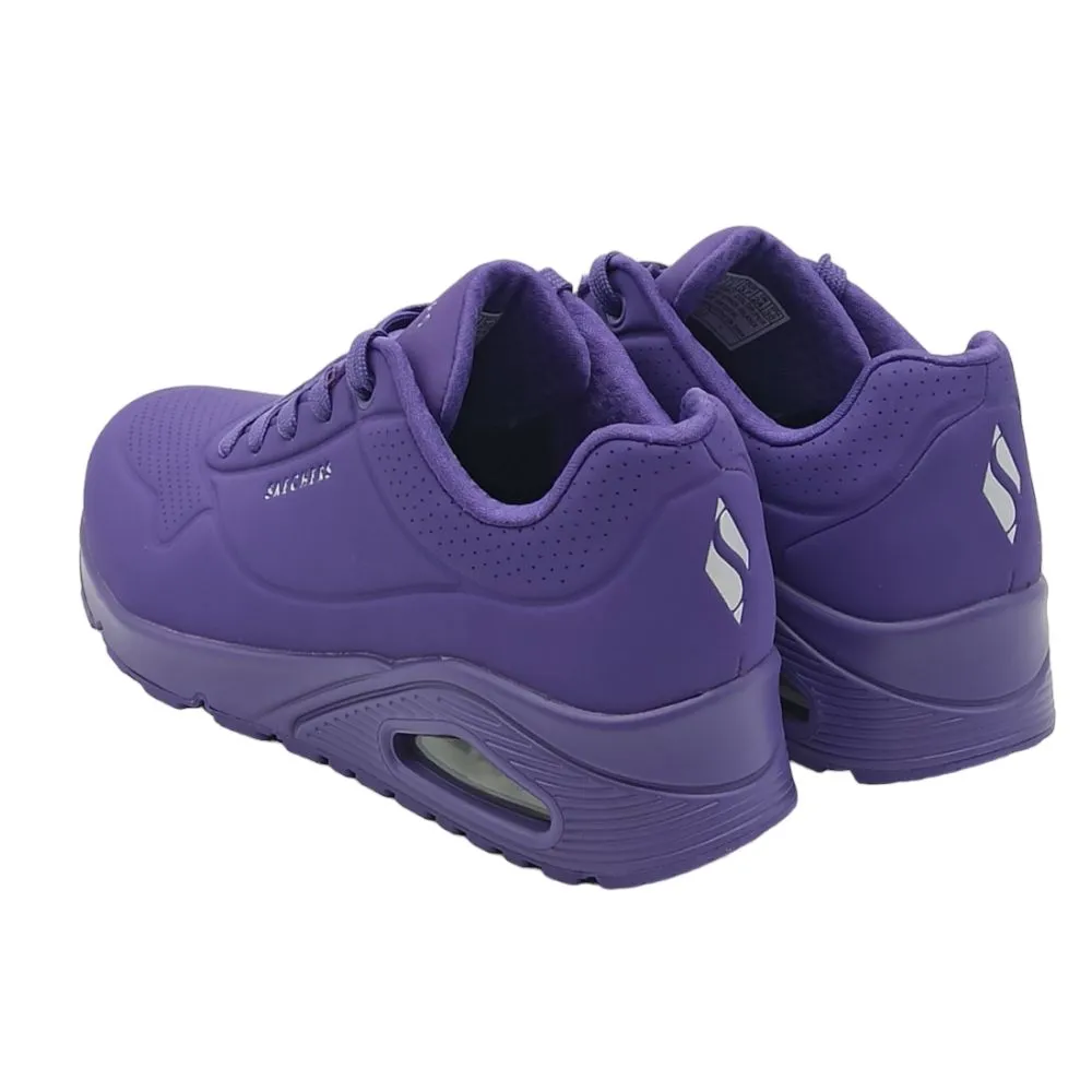 Sneaker donna ecopelle SKECHERS 73667 UNO GOLDEN AIR PUR