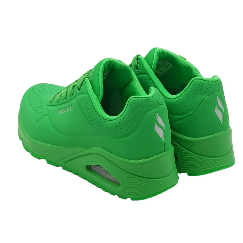 Sneaker donna ecopelle SKECHERS 73690 UNO GOLDEN AIR GREEN