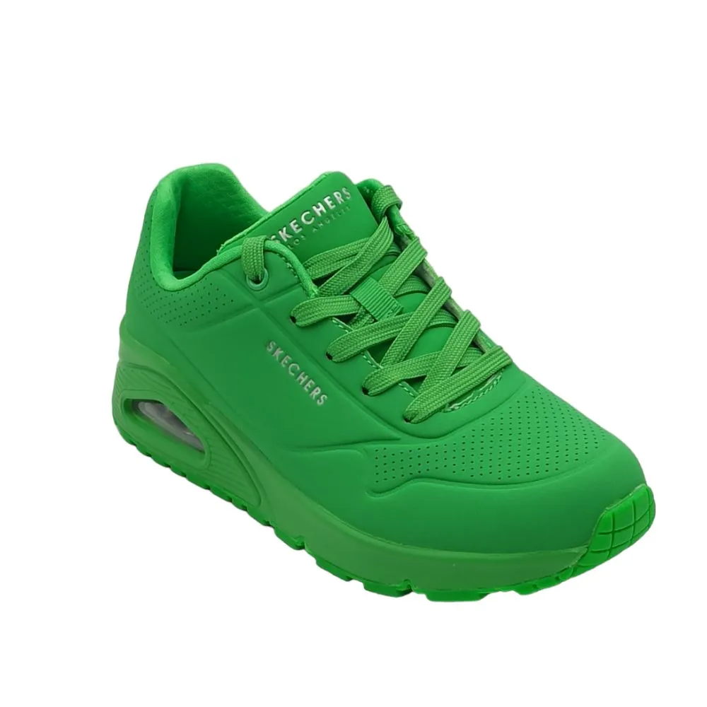 Sneaker donna ecopelle SKECHERS 73690 UNO GOLDEN AIR GREEN