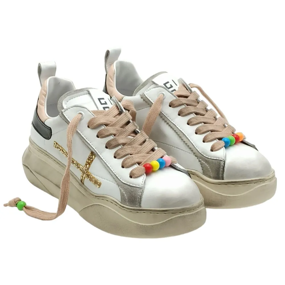 Sneaker Donna GIO+ GIADA 61H Combi bianco rosa nero