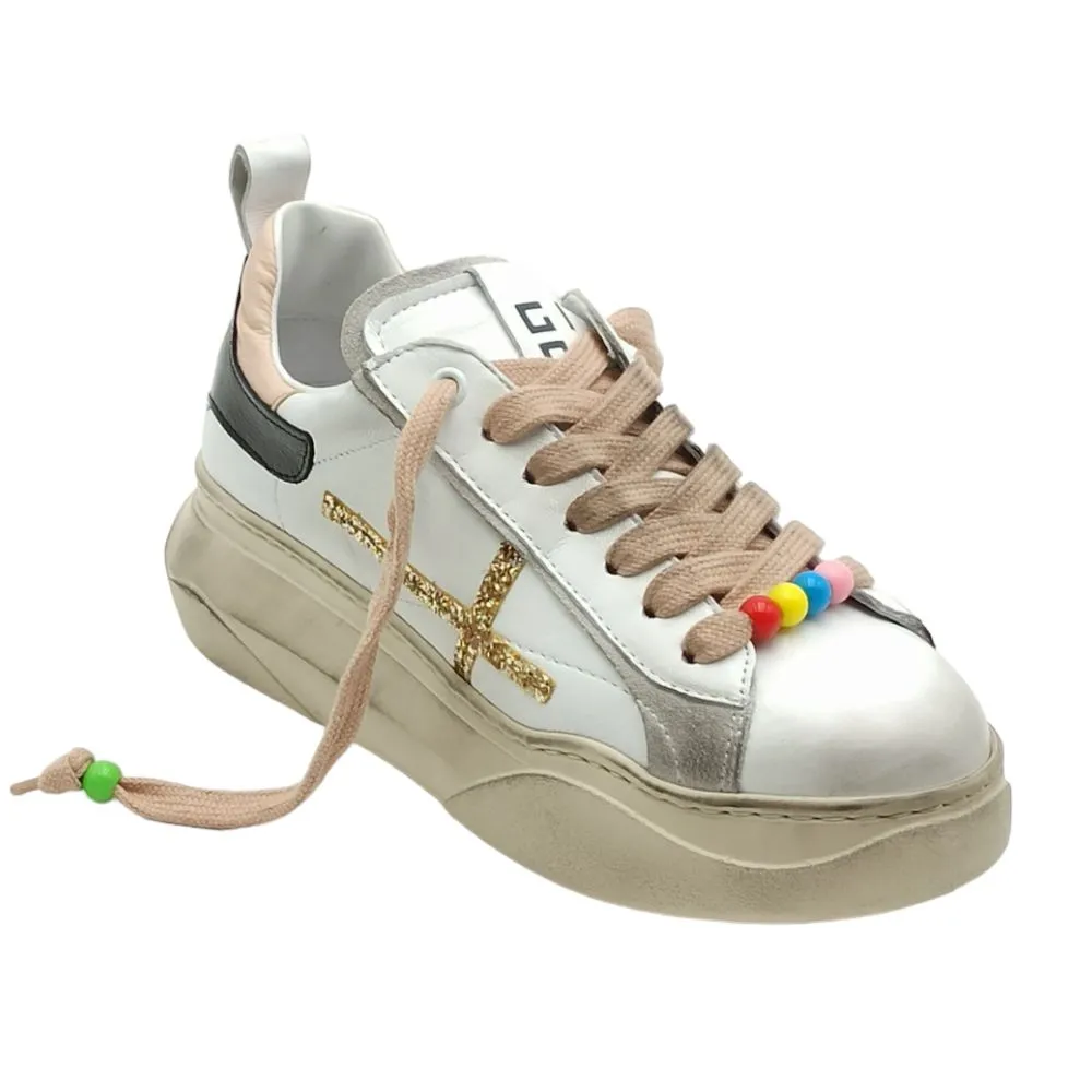 Sneaker Donna GIO+ GIADA 61H Combi bianco rosa nero