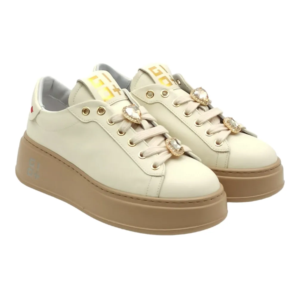 Sneaker donna Gio+ PIA88B combi latte viperina