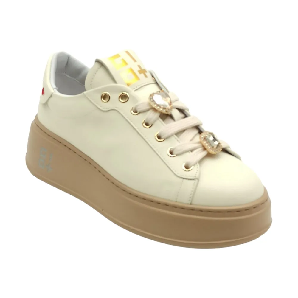 Sneaker donna Gio+ PIA88B combi latte viperina