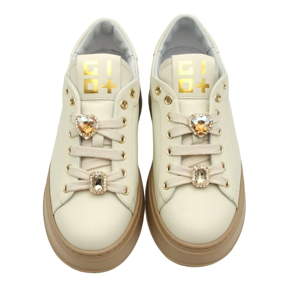 Sneaker donna Gio+ PIA88B combi latte viperina