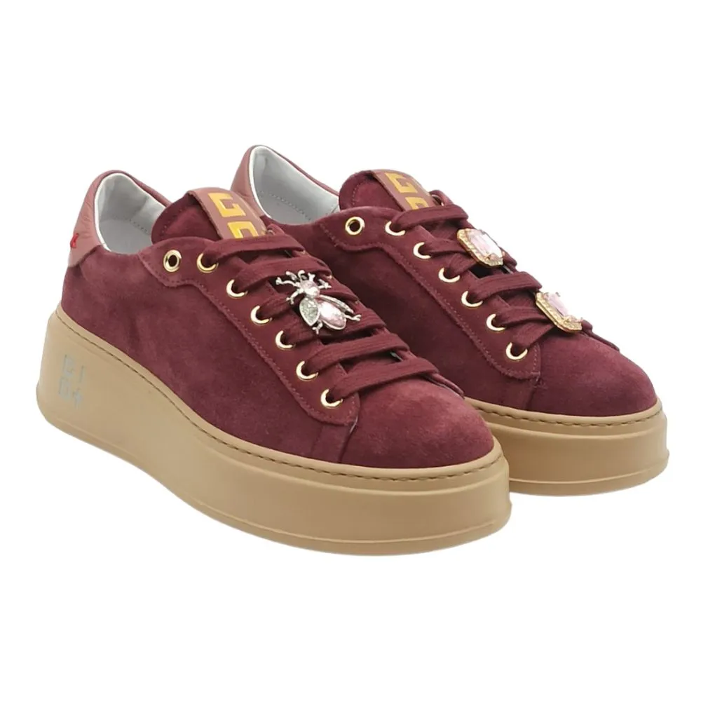 Sneaker donna Gio+ PIA96A combi velour porpora rosa