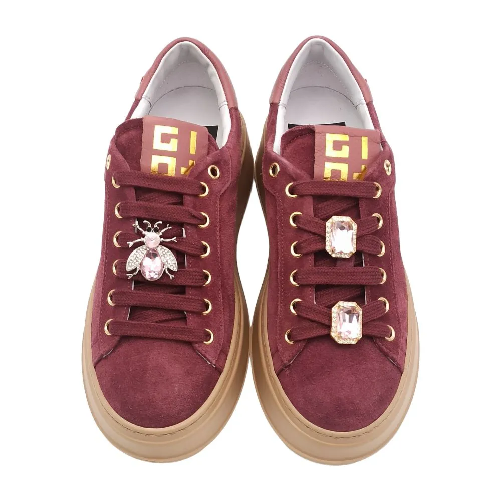 Sneaker donna Gio+ PIA96A combi velour porpora rosa